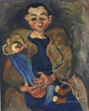 チャイム・スーティン Painting - 人形を持つ女性 Chaim Soutine